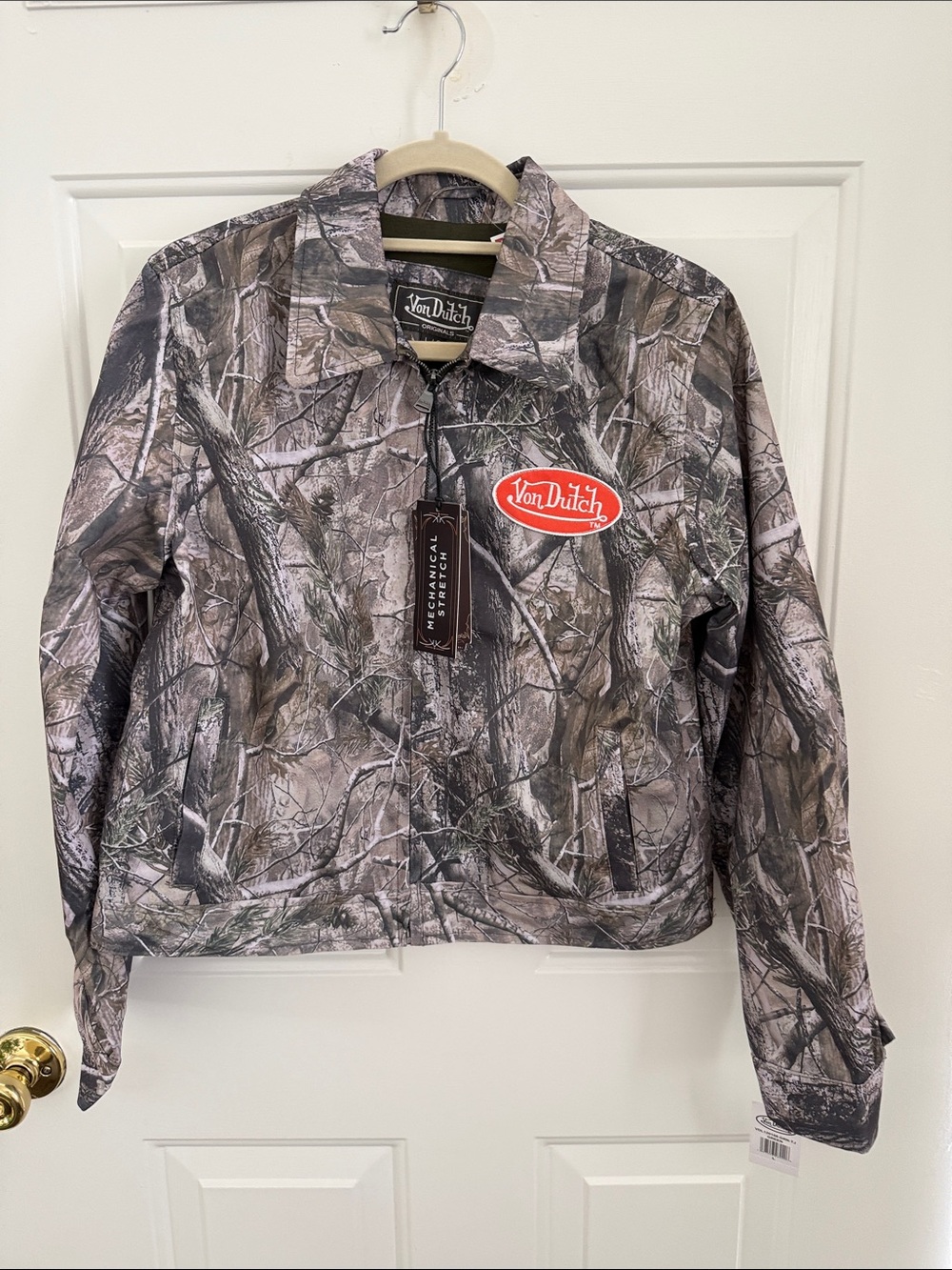 Von Dutch Mechanical Stretch Tree Camo Bomber Jacket - Size Large - Picture 5 of 15